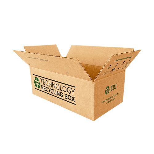 Photo of our small recycling box.